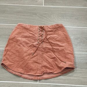 Women's Lace-Up Skirt in Rust